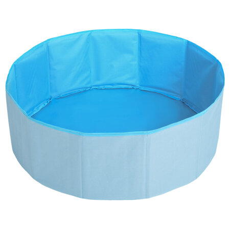 piscine à balles multicolores piscine pliable pour les enfant, bleu: blanc/gris/menthe, 100 balles