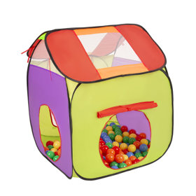 3en1 Tente de Jeux avec Tunnel Piscine à Boules avec Balles pour Enfants, Multicolore: Jaune/ Vert/ Bleu/ Rouge/ Orange