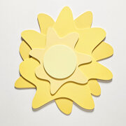 Déco murale KiddyMoon Relief 3D décoration en bois contreplaqué , Soleil :  Jaune