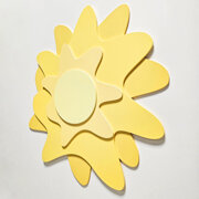 Déco murale KiddyMoon Relief 3D décoration en bois contreplaqué , Soleil :  Jaune