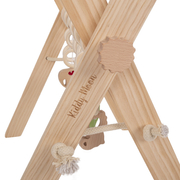 Jouet d'Activité avec 3 Pendentifs Portique d'Éveil Arche de Jeux Baby Gym, Naturelle