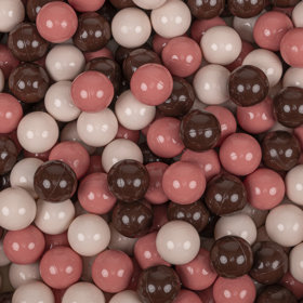 KiddyMoon Balles Colorées Plastique 7cm pour Piscine Enfant Bébé Fabriqué en EU, Beige Pastel/ Saumon/ Brun