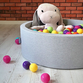 KiddyMoon Balles Colorées Plastique 7cm pour Piscine Enfant Bébé Fabriqué en EU, Jaune