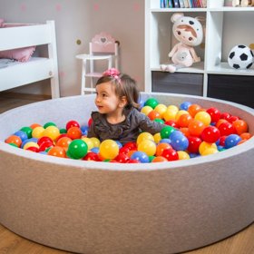 KiddyMoon Balles Colorées Plastique 7cm pour Piscine Enfant Bébé Fabriqué en EU, Orange