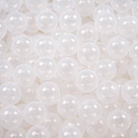 KiddyMoon Balles Colorées Plastique 7cm pour Piscine Enfant Bébé Fabriqué en EU, Transparent