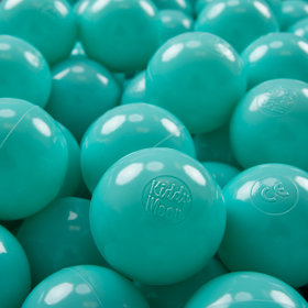 KiddyMoon Balles Colorées Plastique 7cm pour Piscine Enfant Bébé Fabriqué en EU, Turquoise Clair