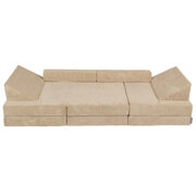 KiddyMoon Canapés Pliant pour Enfants Canapé-Lit Convertible Bébés-Canapé Lit Coucher Salle de Jeux Pliable Matelas au Sol Mini-Canapé Chaise-Lit, Beige