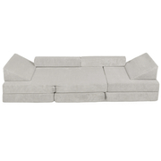 KiddyMoon Canapés Pliant pour Enfants Canapé-Lit Convertible Bébés-Canapé Lit Coucher Salle de Jeux Pliable Matelas au Sol Mini-Canapé Chaise-Lit, Gris Clair