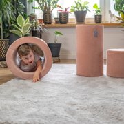 KiddyMoon Element Velvet Aire De Jeux en Mousse pour Enfants - Rouleau, Rose Des Sables