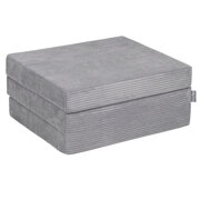 KiddyMoon Matelas Enfant Pliable en Mousse Matelas Pouf pour Tout-Petits, Chambre d'Enfant , Gris Foncé