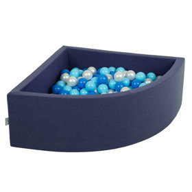 KiddyMoon Piscine à Balles 7Cm pour Bébé Quart Angulaire Fabriqué En UE, Bleu Foncé:  Babyblue/ Bleu/ Perle
