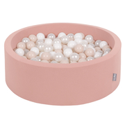 KiddyMoon Piscine à Balles 7Cm pour Bébé Rond Fabriqué En UE, Cannelle :  Beige Pastel/ Blanc/ Perle