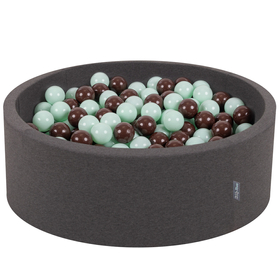 KiddyMoon Piscine à Balles 7Cm pour Bébé Rond Fabriqué En UE, Menthe Avec Chocolat:  Brun/ Menthe