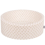 KiddyMoon Piscine à Balles 7Cm pour Bébé Rond Fabriqué En UE, Or-Ecru: Beige Pastel/ Blanc/ Perle