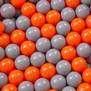 KiddyMoon Piscine à Balles 7Cm pour Bébé Rond Fabriqué En UE, Renard-Vert: Orange/ Gris