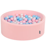 KiddyMoon Piscine à Balles 7Cm pour Bébé Rond Fabriqué En UE, Rose:  Baby Blue/ Rose Poudre/ Perle