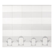 KiddyMoon Tapis de Jeu pour Enfant Bébé Tapis Mousse Tapis de Sol Tapis d'éveilBebe Reversible Stimulation De L'Imagination Pliable Pour L'Intérieur Et L'Extérieur, Blanc-Pingouin