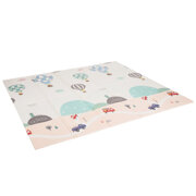 KiddyMoon Tapis de Jeu pour Enfant Bébé Tapis Mousse Tapis de Sol Tapis d'éveilBebe Reversible Stimulation De L'Imagination Pliable Pour L'Intérieur Et L'Extérieur, Gris-Ballons