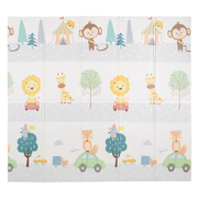 KiddyMoon Tapis de Jeu pour Enfant Bébé Tapis Mousse Tapis de Sol Tapis d'éveilBebe Reversible Stimulation De L'Imagination Pliable Pour L'Intérieur Et L'Extérieur, Orange-Cirque