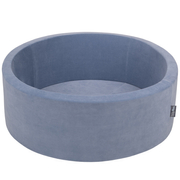 KiddyMoon Velours Piscine à Balles 7Cm pour Bébé Rond Fabriqué en EU, Bleu Glacier