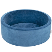 KiddyMoon Velours Piscine à Balles 7Cm pour Bébé Rond Fabriqué en EU, Bleu Lagune