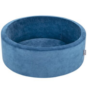 KiddyMoon Velours Piscine à Balles 7Cm pour Bébé Rond Fabriqué en EU, Bleu Lagune:  Turquoise Foncé/ Gris/ Blanc/ Menthe