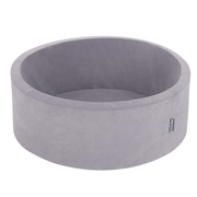 KiddyMoon Velours Piscine à Balles 7Cm pour Bébé Rond Fabriqué en EU, Gris De Montagnes:  Beige Pastel/ Gris/ Blanc