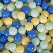 KiddyMoon Velours Piscine à Balles 7Cm pour Bébé Rond Fabriqué en EU, Vert Pois:  Jaune Pastel/ Bleu/ Menthe