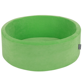 KiddyMoon Velours Piscine à Balles 7Cm pour Bébé Rond Fabriqué en EU, Vert Pois:  Vert Clair/ Orange/ Turquoise/ Bleu/ Babyblue/ Jaune
