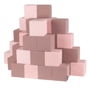 KiddyMoon blocs mous pour bébé cubes de construction en mousse, Cubes:  Bruyère-Rose