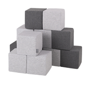 KiddyMoon blocs mous pour bébé cubes de construction en mousse, Cubes:  Gris Clair/ Gris Foncé