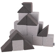 KiddyMoon blocs mous pour bébé cubes de construction en mousse, Mix:  Gris Clair/ Gris Foncé