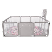 Parc Bébé avec Balles Plastiques Aire De Jeu Pliable Basket Football, Gris:  Perle/ Gris/ Transparent/ Rose Poudré