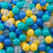 Parc Bébé avec Balles Plastiques Aire De Jeu Pliable Basket Football, Gris:  Turquoise/ Bleu/ Jaune/ Transparent