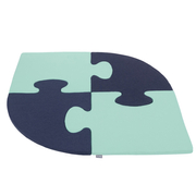 Puzzle en mousse doux tapis de motricité pour enfants tapis d'éveil pour bébé 4 éléments KiddyMoon, Bleu Foncé/ Menthe 