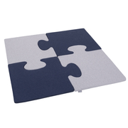 Puzzle en mousse doux tapis de motricité pour enfants tapis d'éveil pour bébé 4 éléments KiddyMoon, Gris Clair/Bleu Foncé