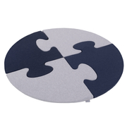 Puzzle en mousse doux tapis de motricité pour enfants tapis d'éveil pour bébé 4 éléments KiddyMoon, Gris Clair/Bleu Foncé