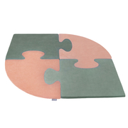 Puzzle en mousse doux tapis de motricité pour enfants tapis d'éveil pour bébé 4 éléments KiddyMoon, Rose De Sables/ Vert Forêt