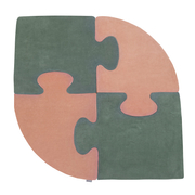 Puzzle en mousse doux tapis de motricité pour enfants tapis d'éveil pour bébé 4 éléments KiddyMoon, Rose De Sables/ Vert Forêt