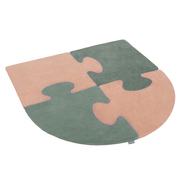 Puzzle en mousse doux tapis de motricité pour enfants tapis d'éveil pour bébé 4 éléments KiddyMoon, Rose De Sables/Vert Forêt