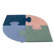 Puzzle en mousse doux tapis de motricité pour enfants tapis d'éveil pour bébé 4 éléments KiddyMoon, Rose De Sables/Vert Forêt/Bleu Lagune/Bleu Glacier 