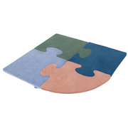 Puzzle en mousse doux tapis de motricité pour enfants tapis d'éveil pour bébé 4 éléments KiddyMoon, Rose De Sables/Vert Forêt/Bleu Lagune/Bleu Glacier 