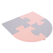 Puzzle en mousse doux tapis de motricité pour enfants tapis d'éveil pour bébé 4 éléments KiddyMoon, Rose/Gris Clair