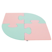 Puzzle en mousse doux tapis de motricité pour enfants tapis d'éveil pour bébé 4 éléments KiddyMoon, Rose/ Menthe