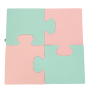 Puzzle en mousse doux tapis de motricité pour enfants tapis d'éveil pour bébé 4 éléments KiddyMoon, Rose/Menthe