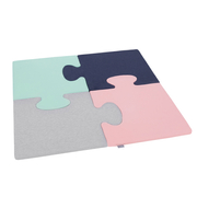 Puzzle en mousse doux tapis de motricité pour enfants tapis d'éveil pour bébé 4 éléments KiddyMoon, Rose/Menthe/Gris clair/Bleu foncé