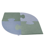 Puzzle en mousse doux tapis de motricité pour enfants tapis d'éveil pour bébé 4 éléments KiddyMoon, Vert Forêt/ Bleu Glacier 