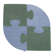 Puzzle en mousse doux tapis de motricité pour enfants tapis d'éveil pour bébé 4 éléments KiddyMoon, Vert Forêt/ Bleu Glacier 