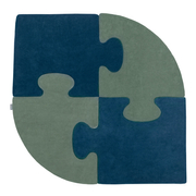 Puzzle en mousse doux tapis de motricité pour enfants tapis d'éveil pour bébé 4 éléments KiddyMoon, Vert Forêt/ Bleu Lagune