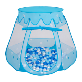 Tente Château Avec Les Balles Plastiques Piscine à Balles Pour Enfants, Bleu:  Babyblue-Bleu-Perle